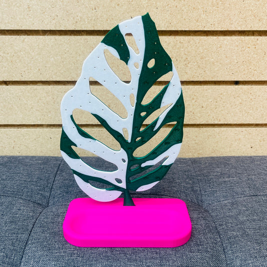 Monstera Albo Earring Holder