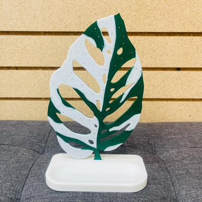 Monstera Albo Earring Holder