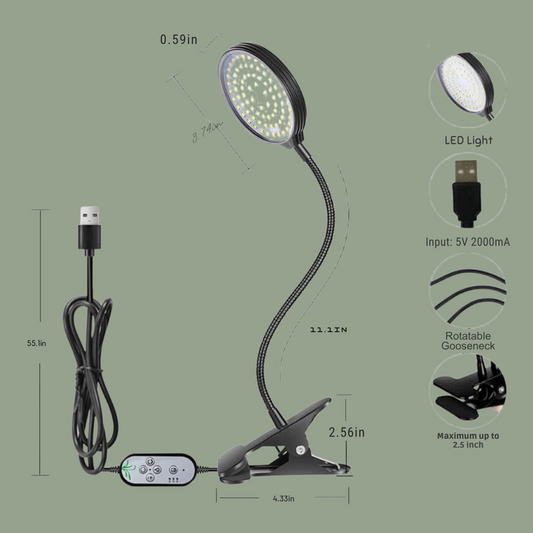 Grow Light Black Clip