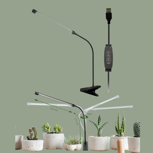Grow Light Black Clip Tube Light