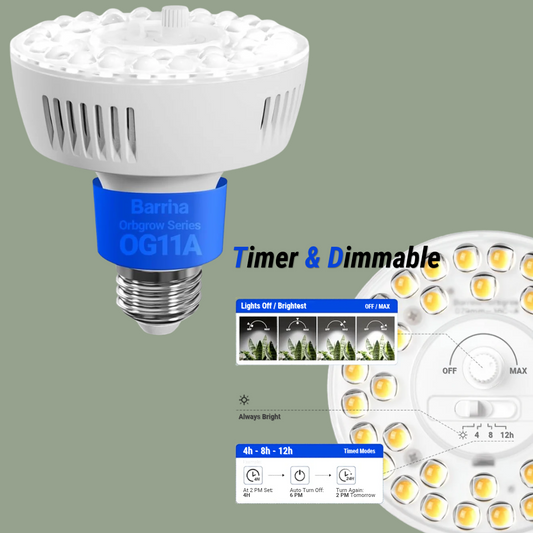 Grow Light Bulb Barrina 5000K W - Timer & Dimmable OG11A 1 Pack